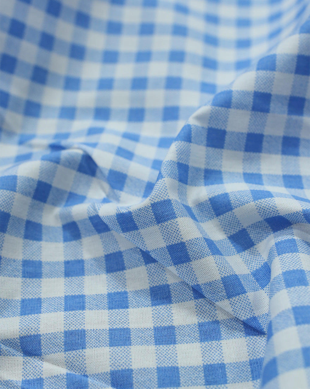WHITE & SKY BLUE CHECKS DESIGN COTTON POPLIN PRINTED FABRIC