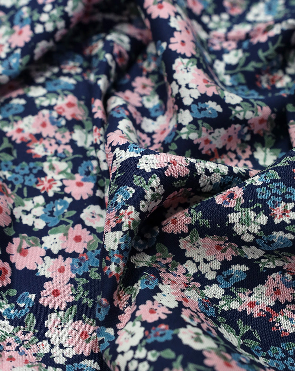MULTICOLOR SMALL FLORAL DESIGN PRINTED RAYON FABRIC