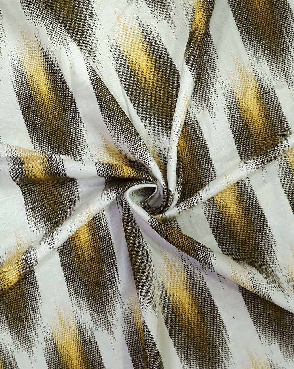 WHITE & MULTICOLOR IKAT DESIGN PRINTED RAYON FABRIC