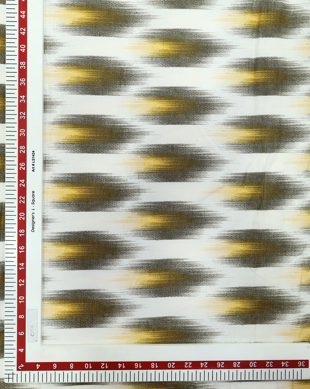 WHITE & MULTICOLOR IKAT DESIGN PRINTED RAYON FABRIC