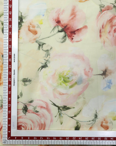 MULTICOLOR FLORAL DESIGN PRINTED VISCOSE ORGANZA FABRIC