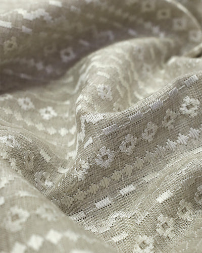 EMBROIDERED LINEN FABRIC (WIDTH 58 INCHES)
