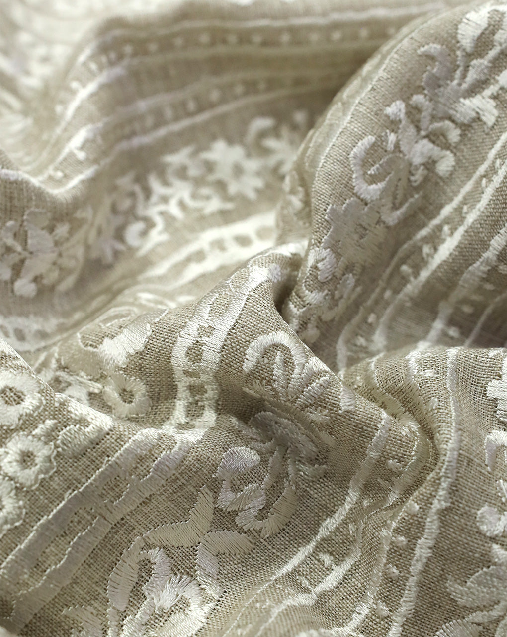 EMBROIDERED LINEN FABRIC (WIDTH 58 INCHES)