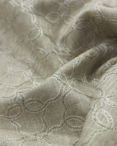 EMBROIDERED LINEN FABRIC (WIDTH 58 INCHES)