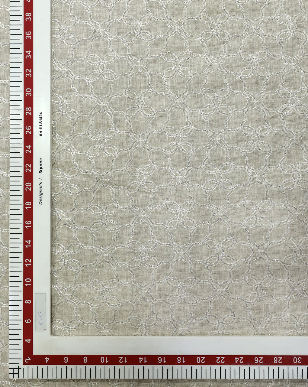 EMBROIDERED LINEN FABRIC (WIDTH 58 INCHES)