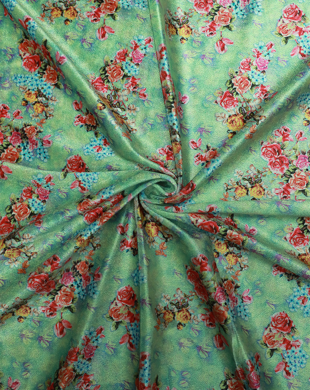 MULTICOLOR PRINTED POLYESTER VELVET FABRIC