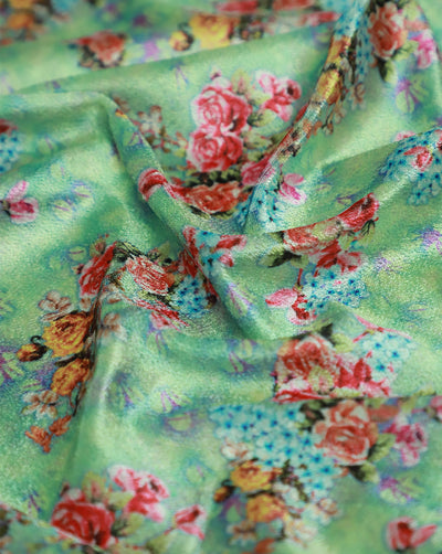MULTICOLOR PRINTED POLYESTER VELVET FABRIC