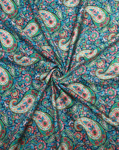 MULTICOLOR PRINTED POLYESTER VELVET FABRIC