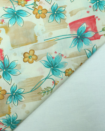 MULTICOLOR POLYESTER VISCOSE PRINTED FABRIC