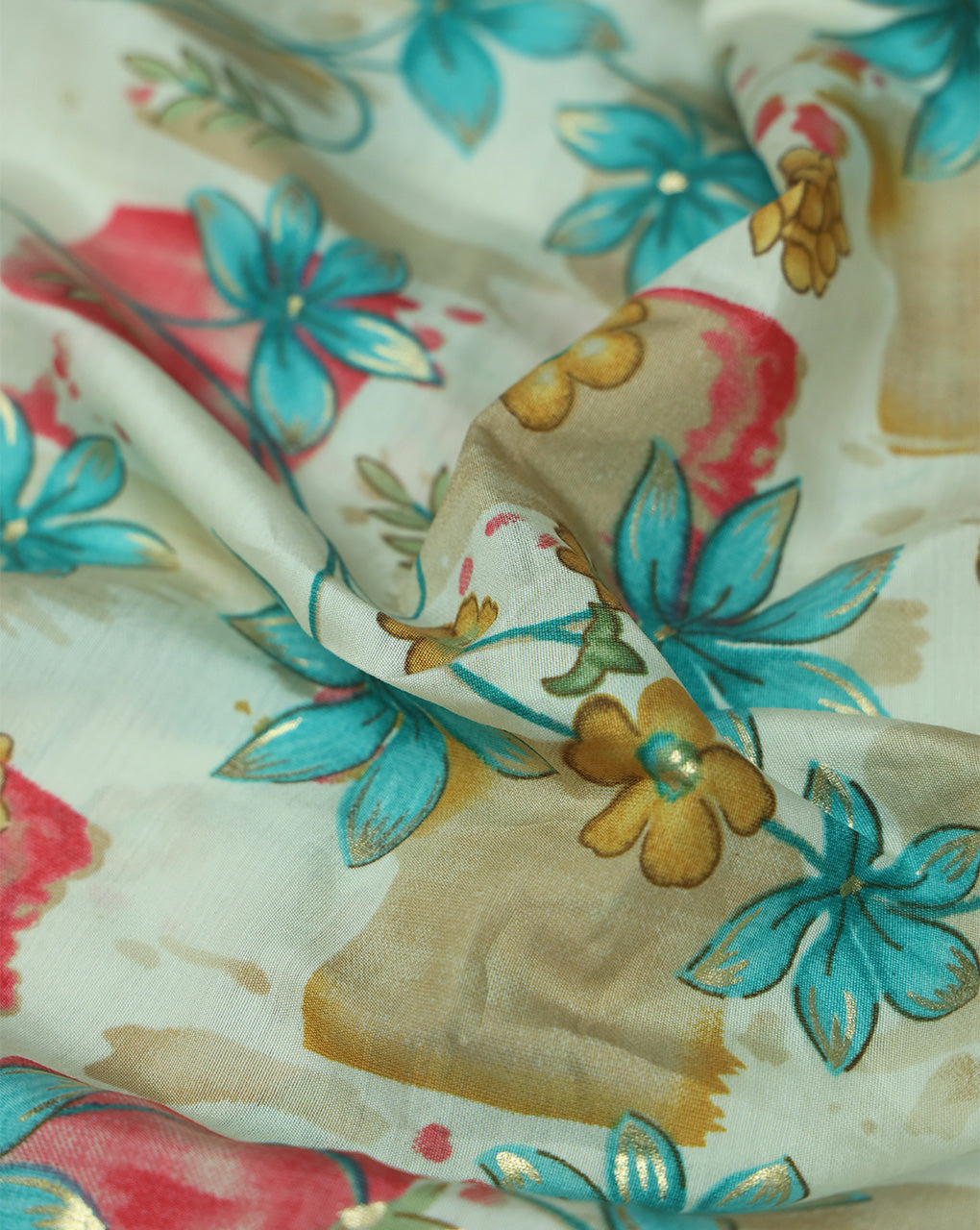 MULTICOLOR POLYESTER VISCOSE PRINTED FABRIC