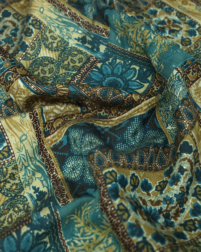 MULTICOLOR POLYESTER VISCOSE PRINTED FABRIC