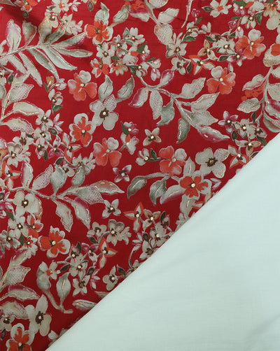 MULTICOLOR POLYESTER VISCOSE PRINTED FABRIC