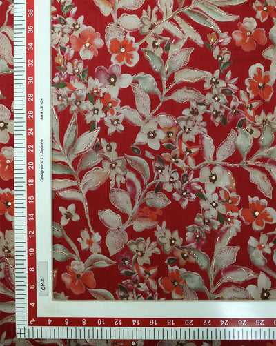 MULTICOLOR POLYESTER VISCOSE PRINTED FABRIC