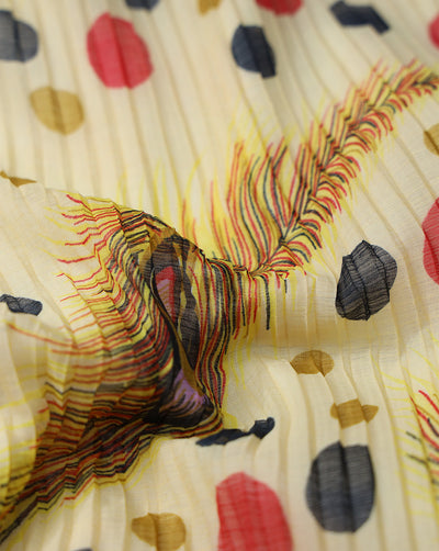 MULTICOLOR POLYESTER PLEATED FABRIC
