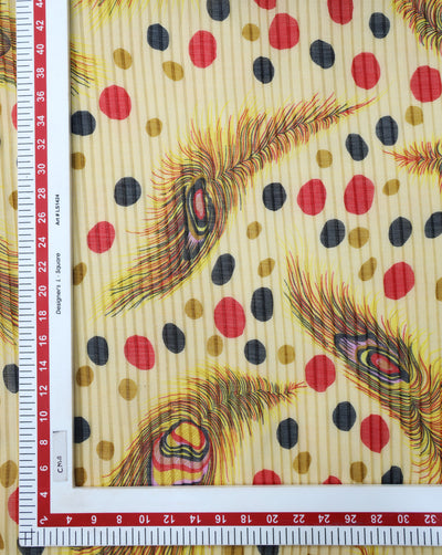 MULTICOLOR POLYESTER PLEATED FABRIC