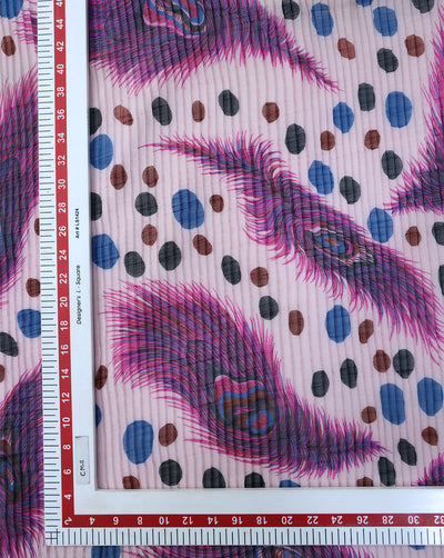 MULTICOLOR POLYESTER PLEATED FABRIC