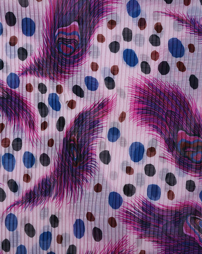 MULTICOLOR POLYESTER PLEATED FABRIC