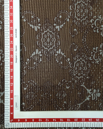 MULTICOLOR ABSTRACT DESIGN POLYESTER PLEATED FABRIC