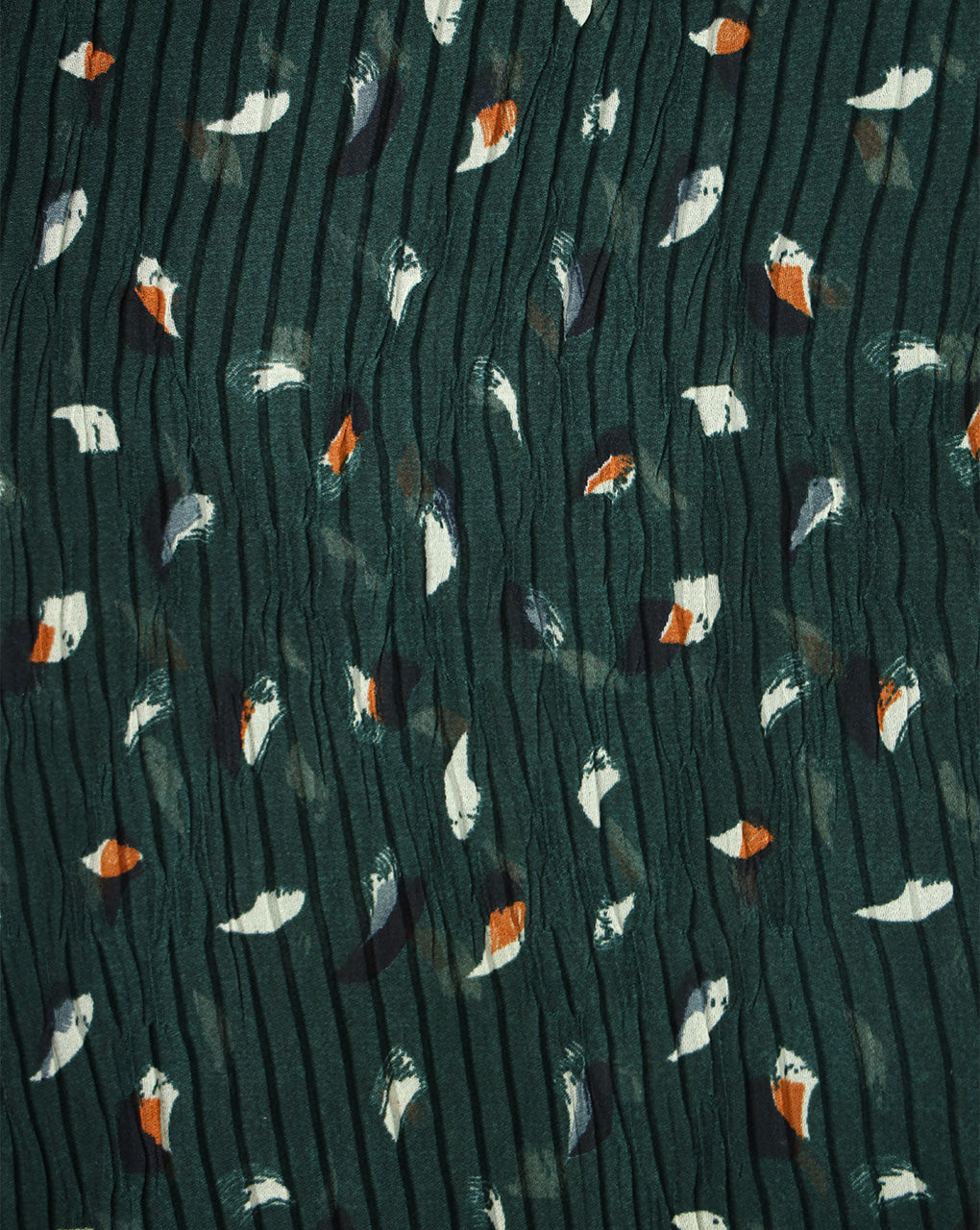 DARK GREEN POLYESTER PLEATED FABRIC