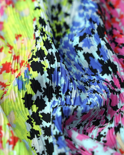 MULTICOLOR POLYESTER PLEATED FABRIC