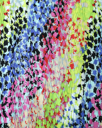 MULTICOLOR POLYESTER PLEATED FABRIC