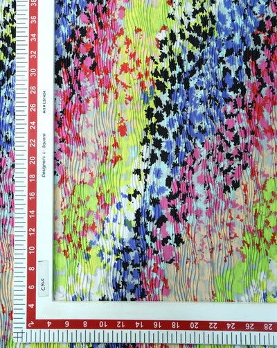 MULTICOLOR POLYESTER PLEATED FABRIC