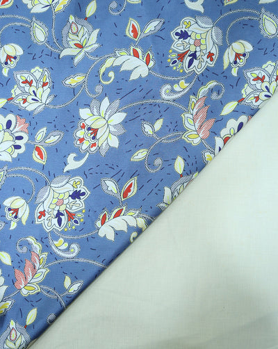 FLORAL DESIGN POLYESTER SATIN PRINTED FABRIC