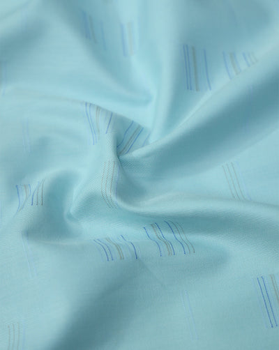 SKY BLUE GIZA COTTON FABRIC (WIDTH - 58 INCHES)