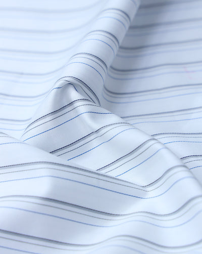 STRIPES PATTERN GIZA COTTON FABRIC (WIDTH - 58 INCHES)