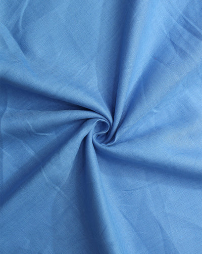 CERULEAN BLUE PLAIN LINEN SHIRTING FABRIC