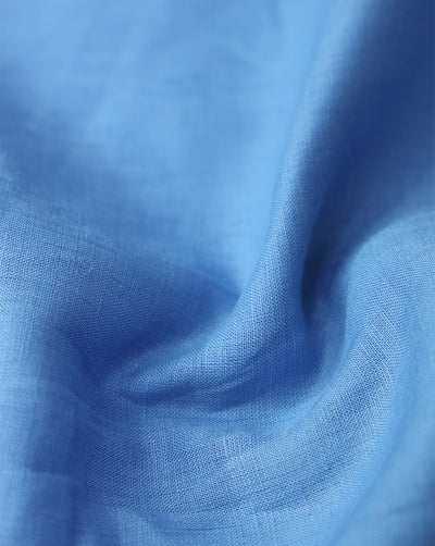 CERULEAN BLUE PLAIN LINEN SHIRTING FABRIC