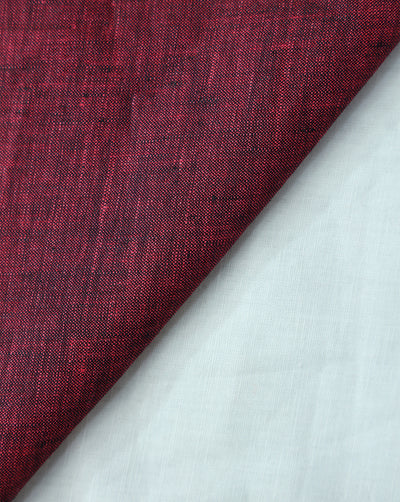 DARK RED PLAIN LINEN CHAMBRAY FABRIC