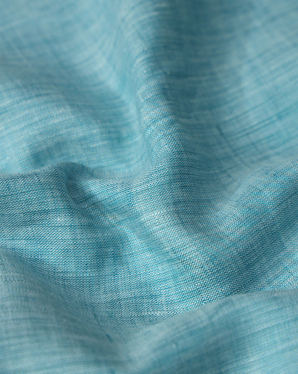 TURQUOISE PLAIN LINEN CHAMBRAY FABRIC