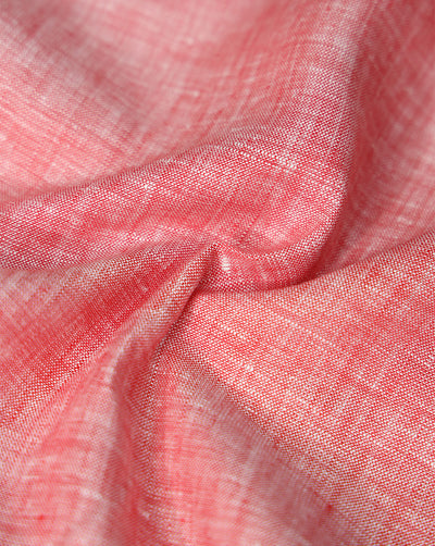 RED PLAIN LINEN CHAMBRAY FABRIC