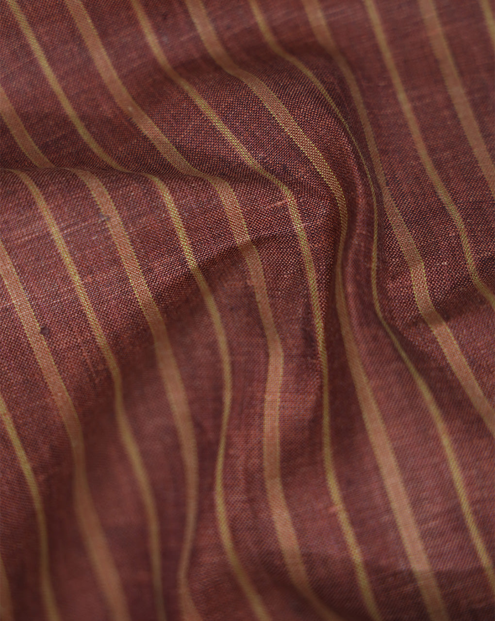 BROWN STRIPES PATTERN LINEN FABRIC