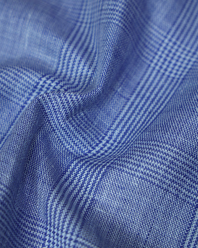 INK BLUE STRIPES LINEN SUITING FABRIC
