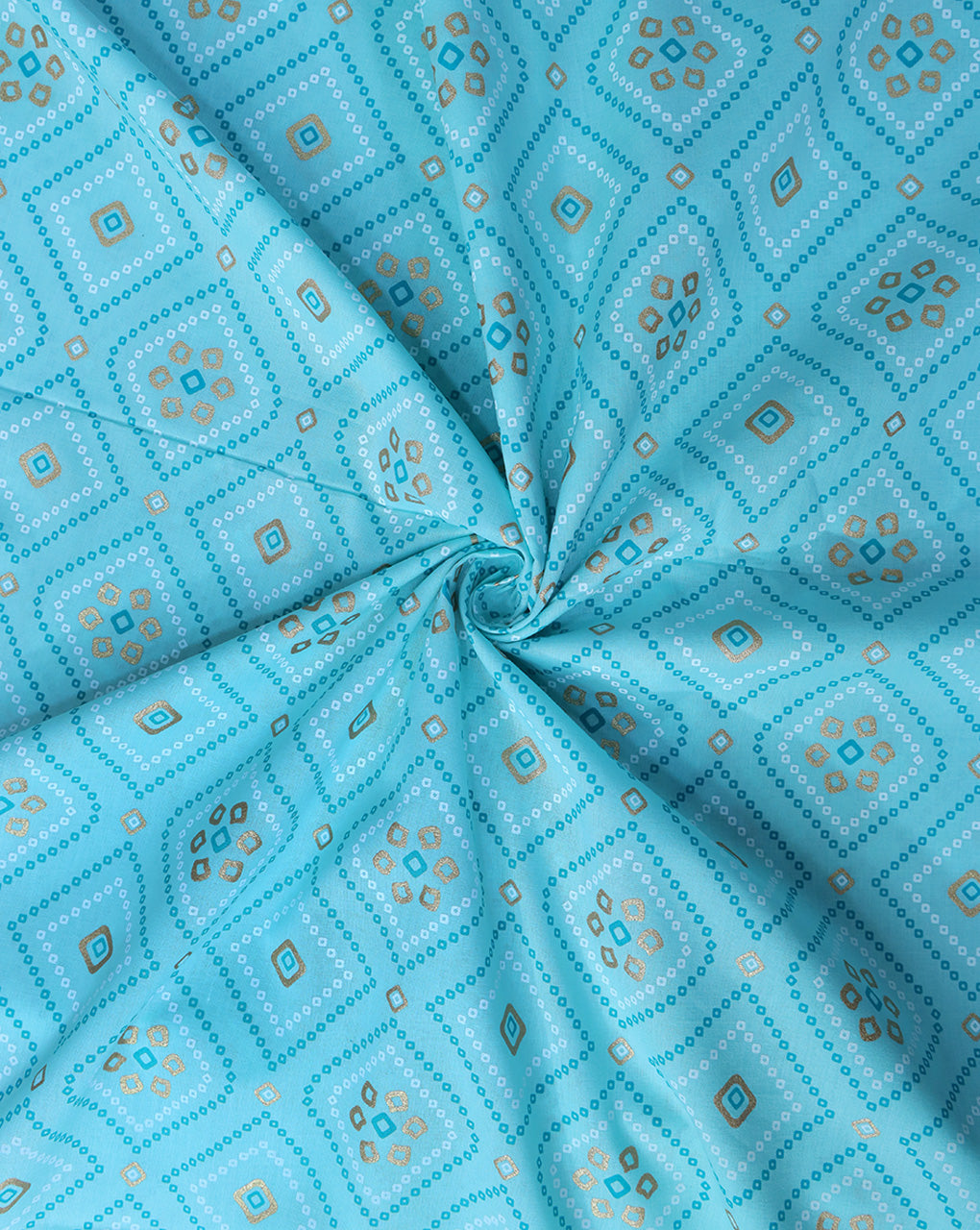 GREEN ABSTRACT DESIGN COTTON PRINTED FABRIC