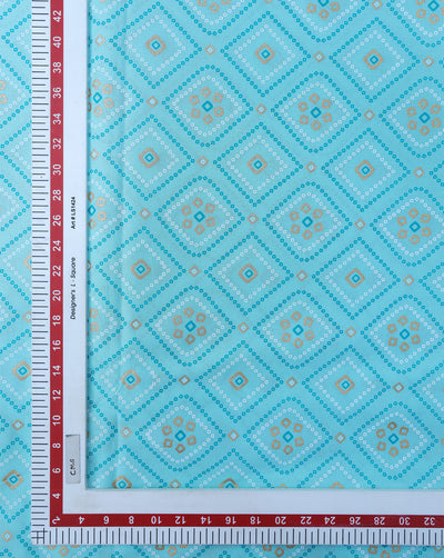 GREEN ABSTRACT DESIGN COTTON PRINTED FABRIC
