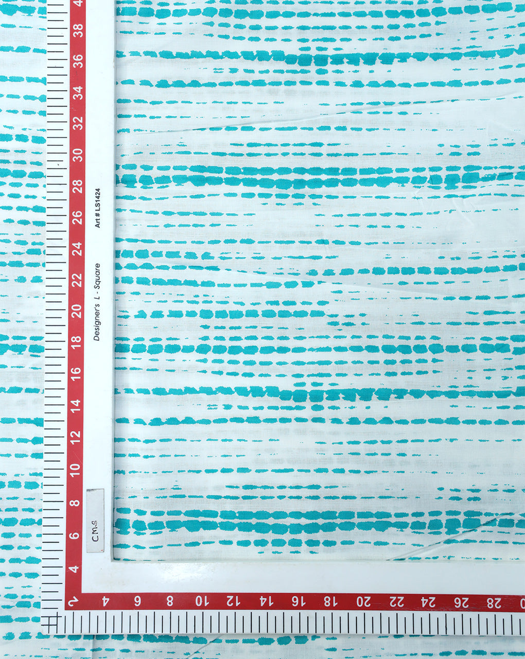 WHITE AND GREEN ABSTRACT DESIGN COTTON PRINTED FABRIC