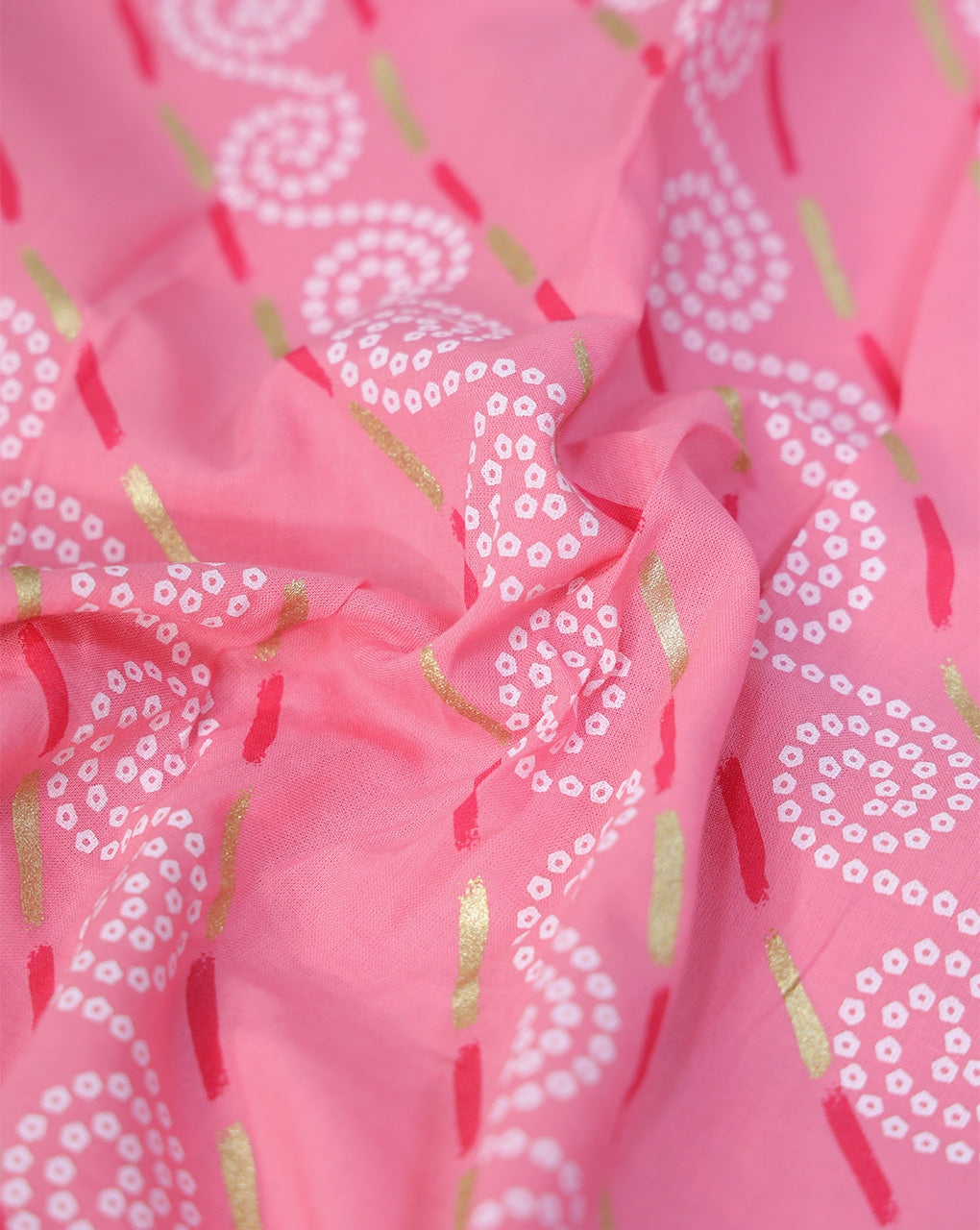 PINK ABSTRACT DESIGN COTTON PRINTED FABRIC