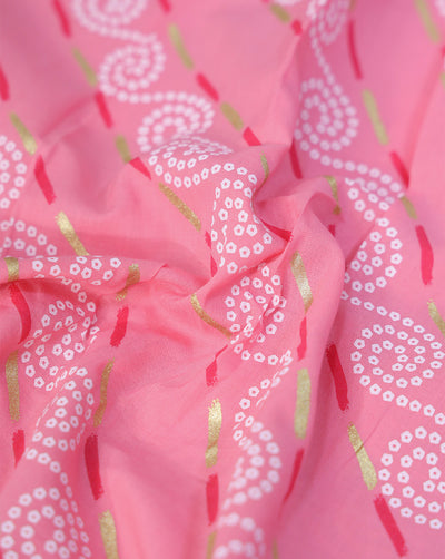 PINK ABSTRACT DESIGN COTTON PRINTED FABRIC