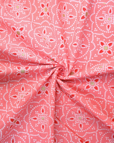PINK ABSTRACT DESIGN COTTON PRINTED FABRIC
