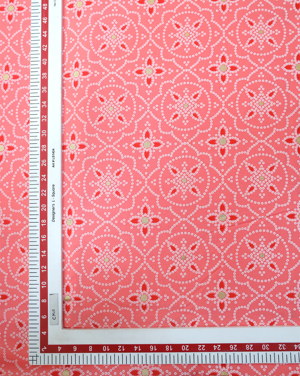 PINK ABSTRACT DESIGN COTTON PRINTED FABRIC