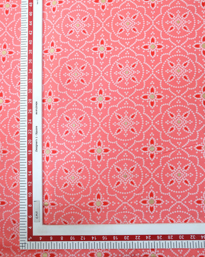 PINK ABSTRACT DESIGN COTTON PRINTED FABRIC