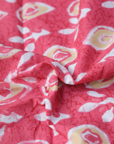 PINK ABSTRACT DESIGN COTTON PRINTED FABRIC