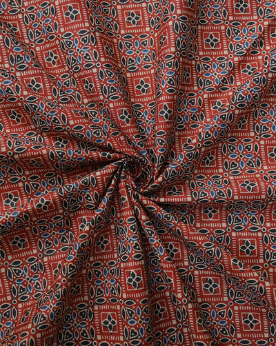 MULTICOLOR ABSTRACT DESIGN COTTON PRINTED FABRIC