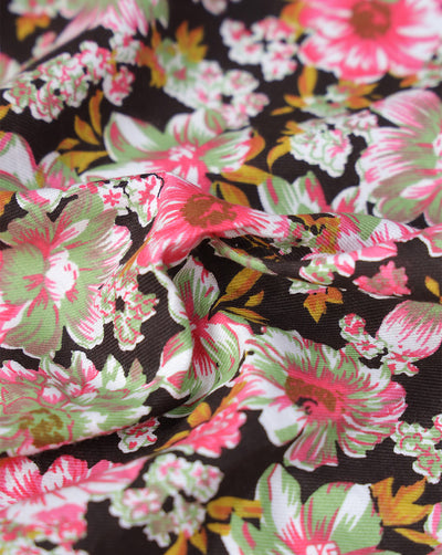 MULTICOLOR FLORAL DESIGN PRINTED RAYON FABRIC