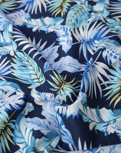 MULTICOLOR LEAFS DESIGN PRINTED RAYON FABRIC
