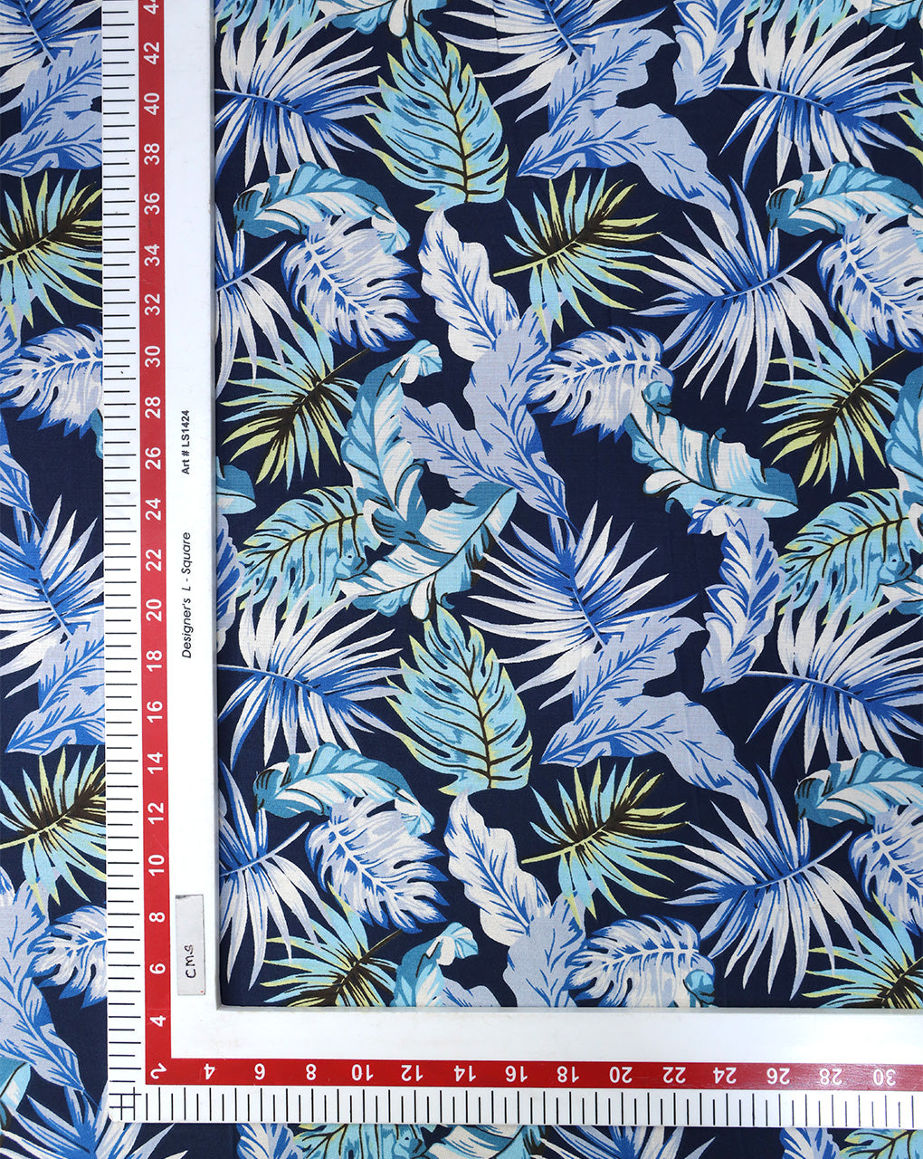MULTICOLOR LEAFS DESIGN PRINTED RAYON FABRIC