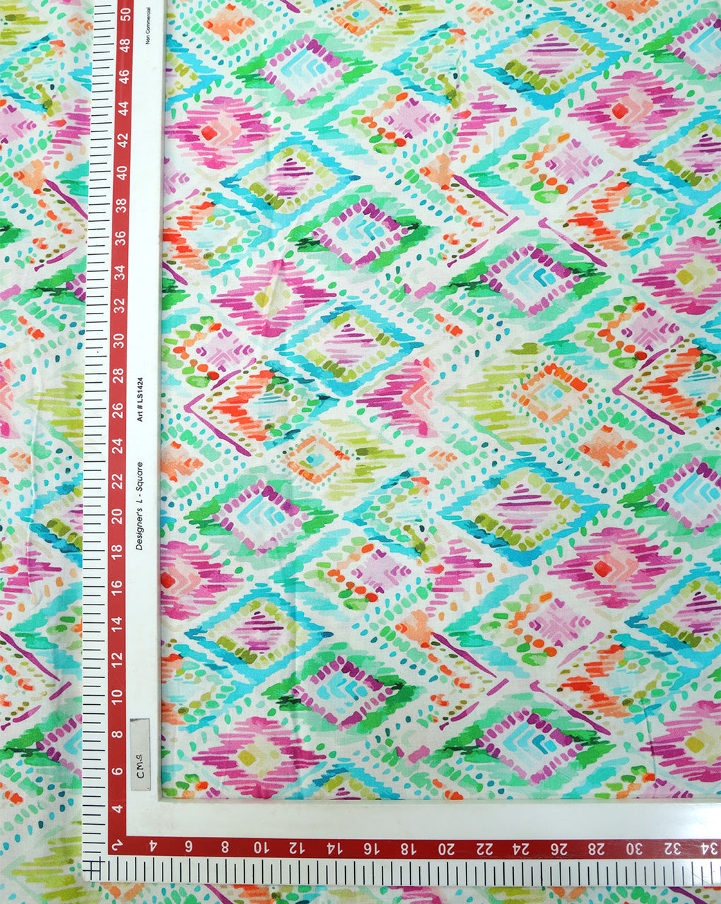 MULTICOLOR ABSTRACT DESIGN PRINTED RAYON FABRIC